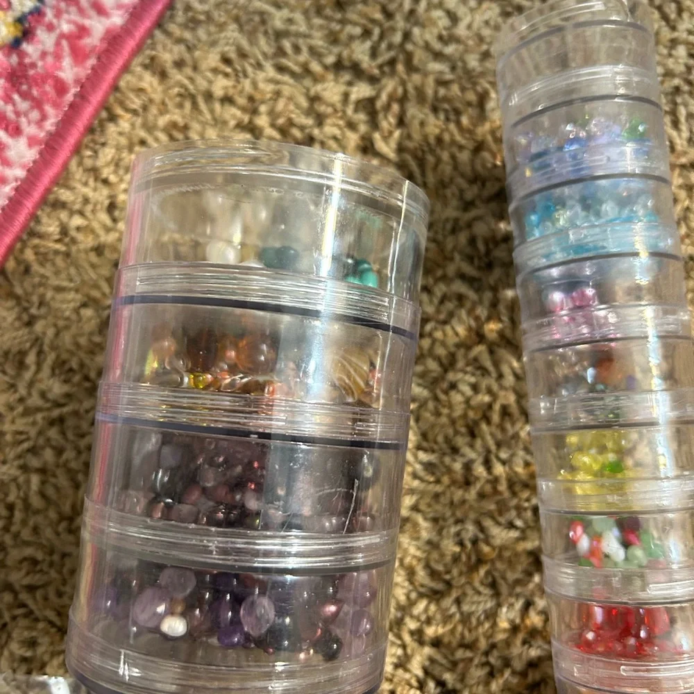 HUGE LOT Crystal and Glass Beads Charms Spacers for crafts and Jewelry Making